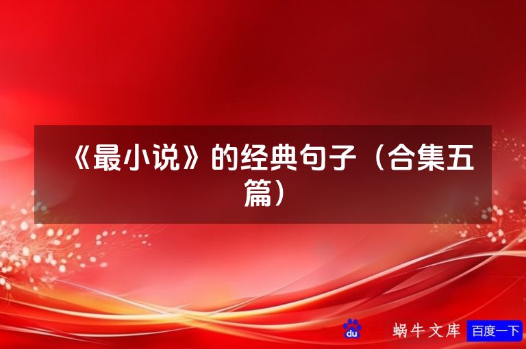 《最小说》的经典句子（合集五篇）