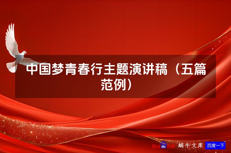 中国梦青春行主题演讲稿（五篇范例）