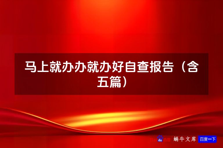 马上就办办就办好自查报告（含五篇）