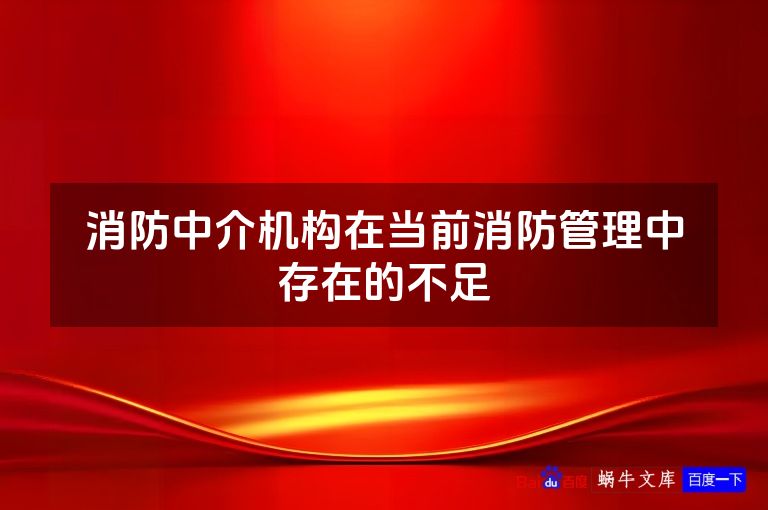 消防中介机构在当前消防管理中存在的不足