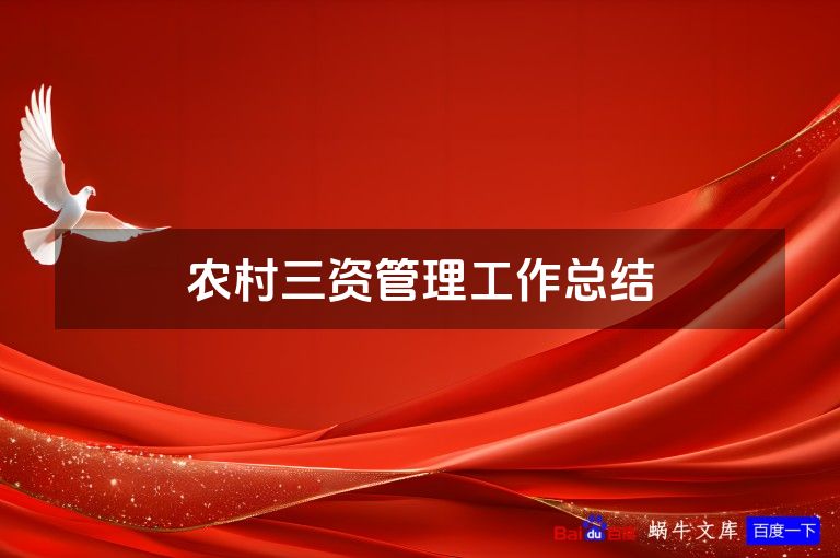 农村三资管理工作总结