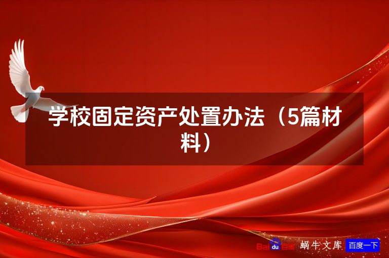 学校固定资产处置办法（5篇材料）