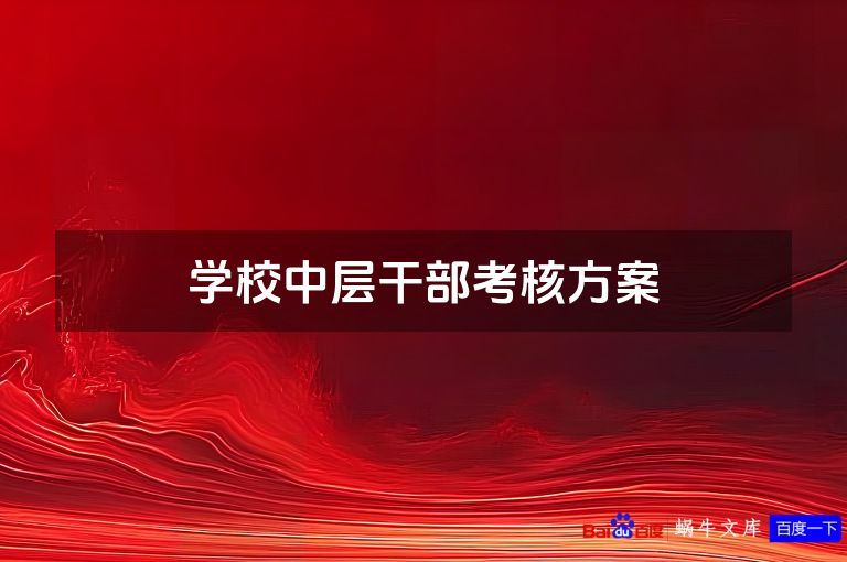 学校中层干部考核方案