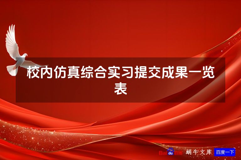 校内仿真综合实习提交成果一览表
