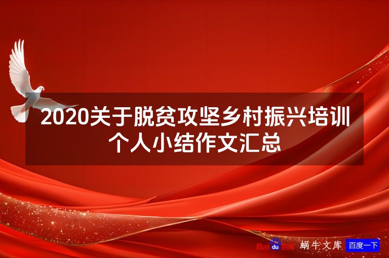 2020关于脱贫攻坚乡村振兴培训个人小结作文汇总