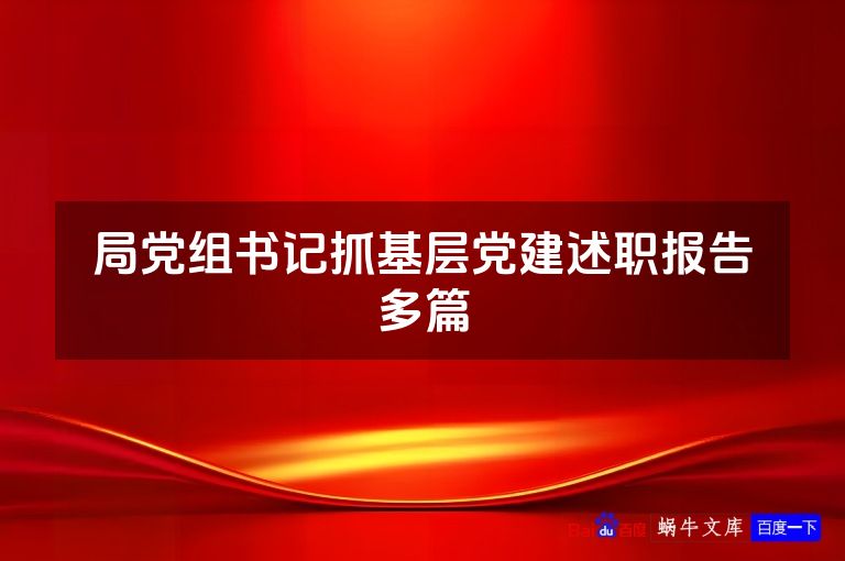 局党组书记抓基层党建述职报告多篇