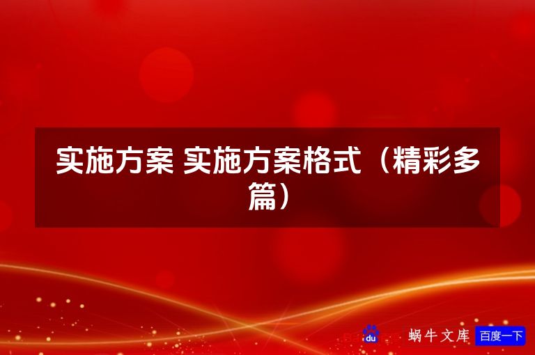 实施方案 实施方案格式(精彩多篇)