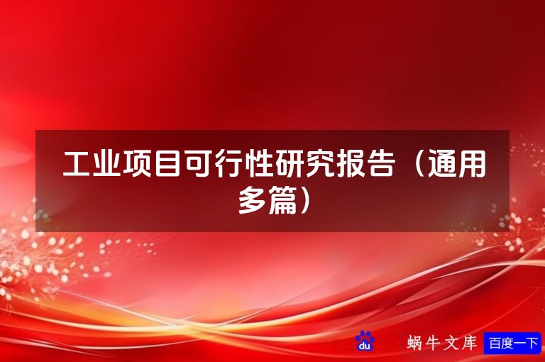 工业项目可行性研究报告（通用多篇）