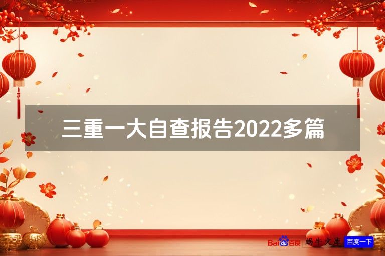 三重一大自查报告2022多篇