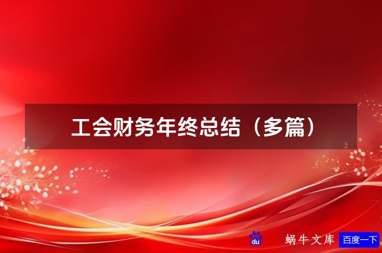 工会财务年终总结(多篇)