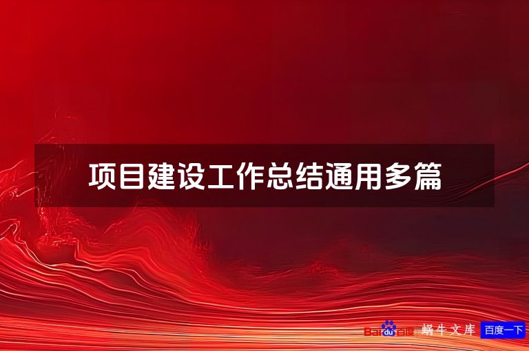 项目建设工作总结通用多篇