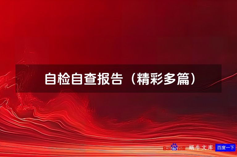 自检自查报告（精彩多篇）