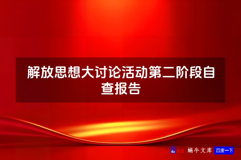 解放思想大讨论活动第二阶段自查报告