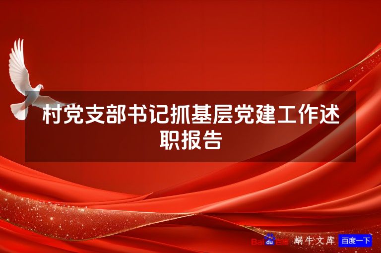 村党支部书记抓基层党建工作述职报告