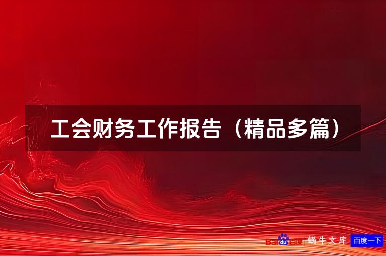 工会财务工作报告(精品多篇)