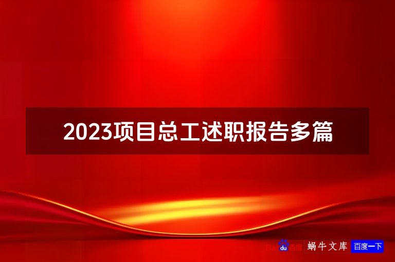 2023项目总工述职报告多篇