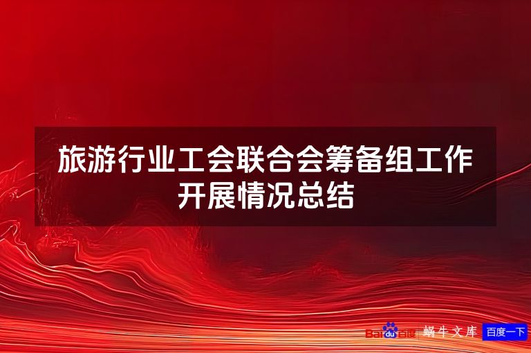 旅游行业工会联合会筹备组工作开展情况总结