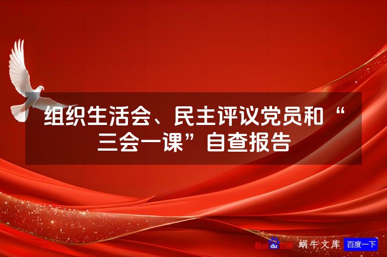 组织生活会、民主评议党员和“三会一课”自查报告