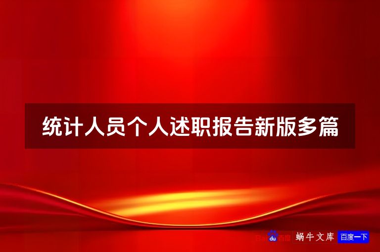 统计人员个人述职报告新版最新本