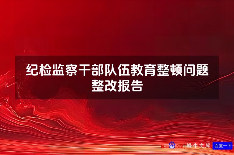 纪检监察干部队伍教育整顿问题整改报告