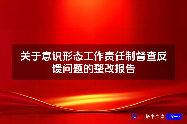 关于意识形态工作责任制督查反馈问题的整改报告