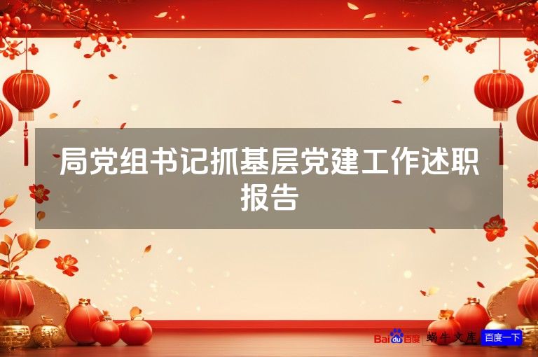局党组书记抓基层党建工作述职报告