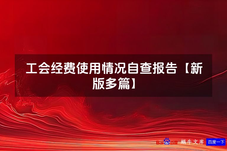 工会经费使用情况自查报告【新版多篇】