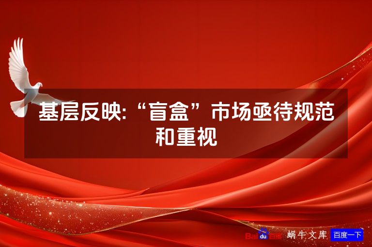 基层反映:“盲盒”市场亟待规范和重视