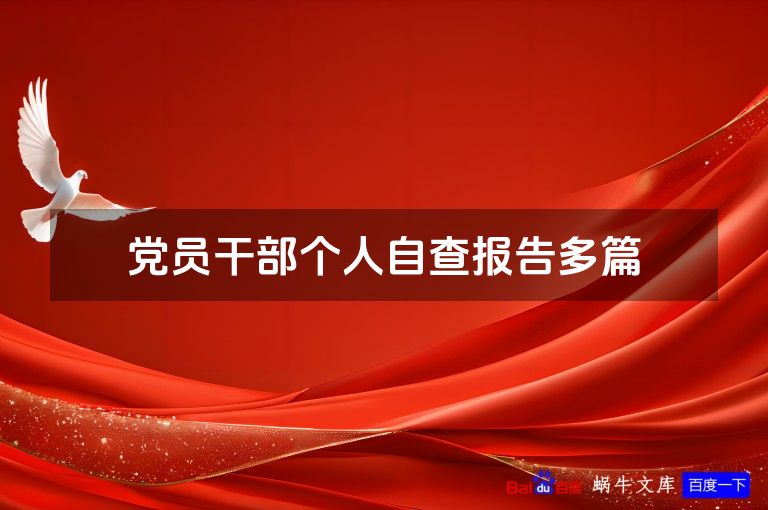 党员干部个人自查报告多篇