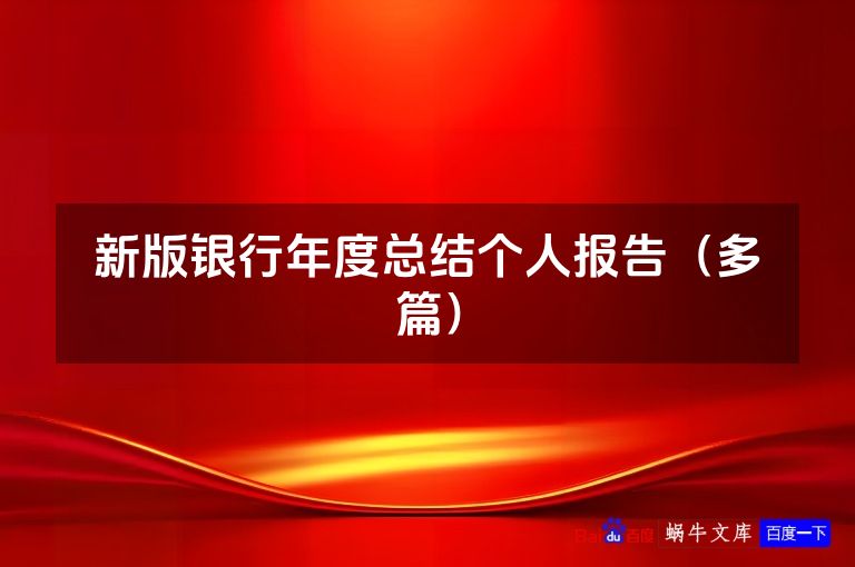 新版银行年度总结个人报告(最新本)