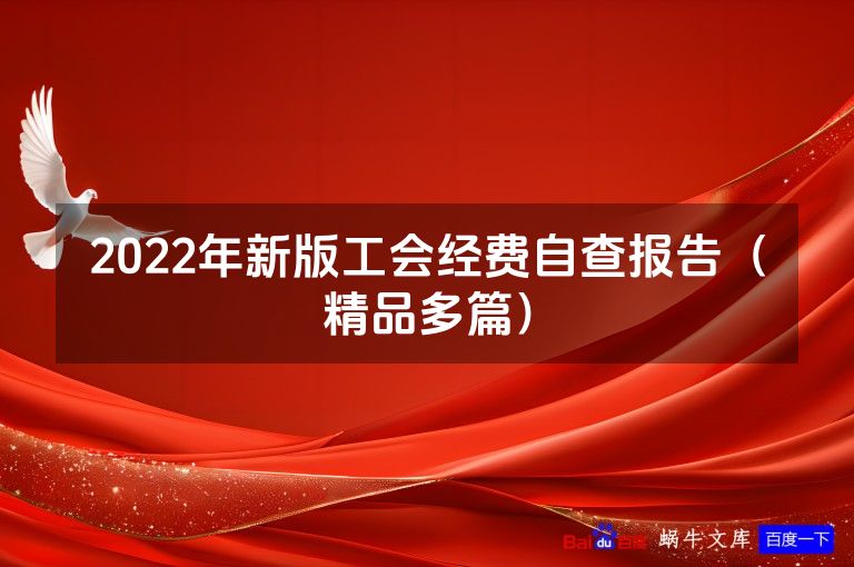 2022年新版工会经费自查报告（精品多篇）