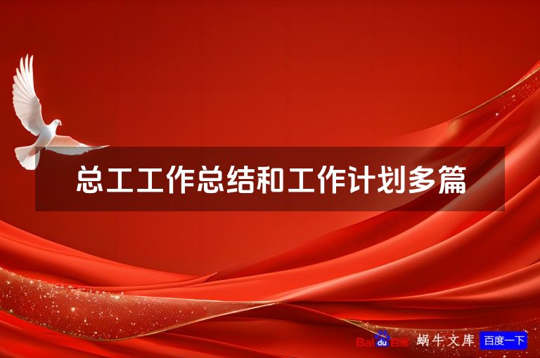 总工工作总结和工作计划多篇