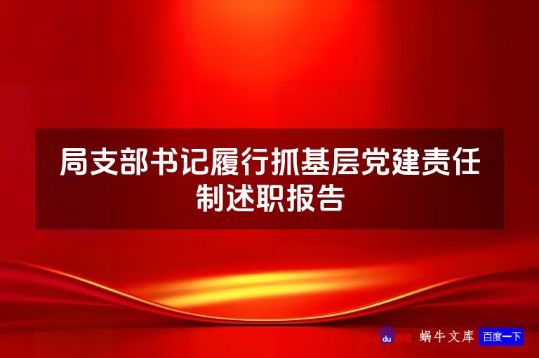 局支部书记履行抓基层党建责任制述职报告