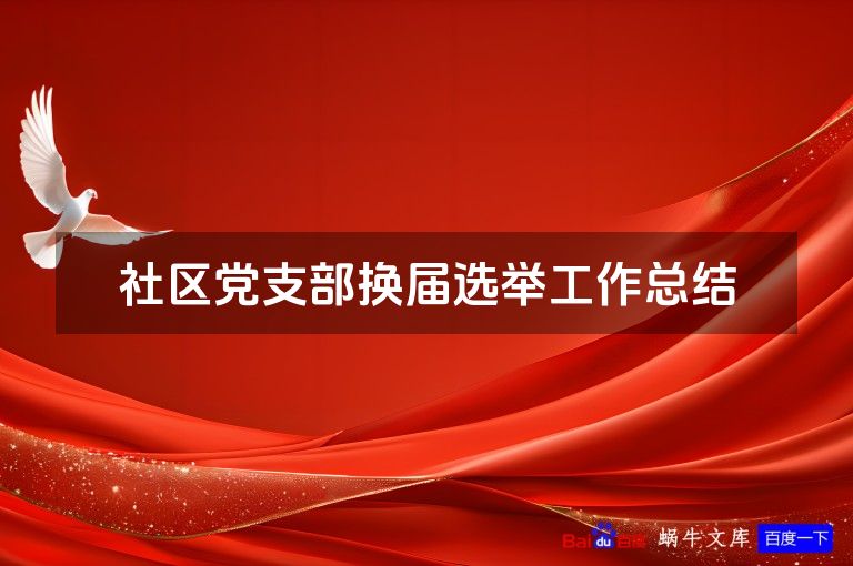 社区党支部换届选举工作总结