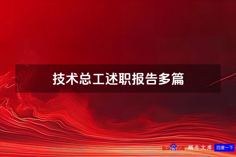 技术总工述职报告多篇