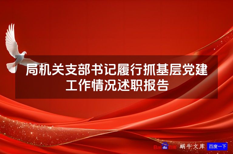 局机关支部书记履行抓基层党建工作情况述职报告