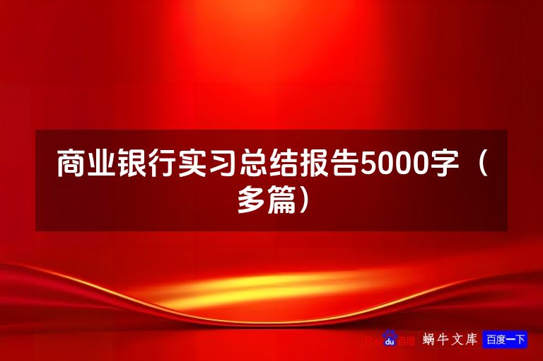商业银行实习总结报告5000字（最新本）